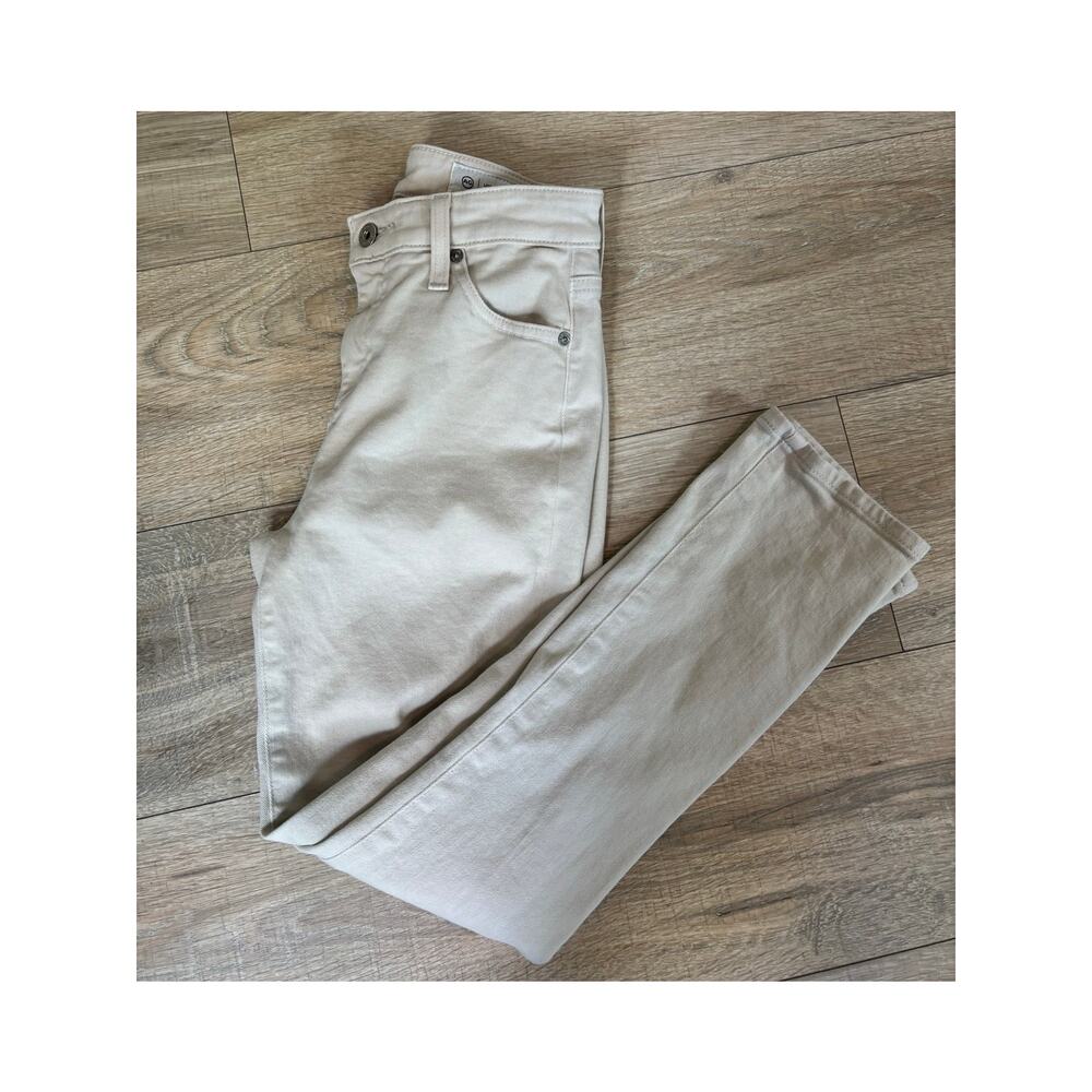 AG Jeans Mari Crop High Rise Slim Straight Tan Jean Size 25 Pants